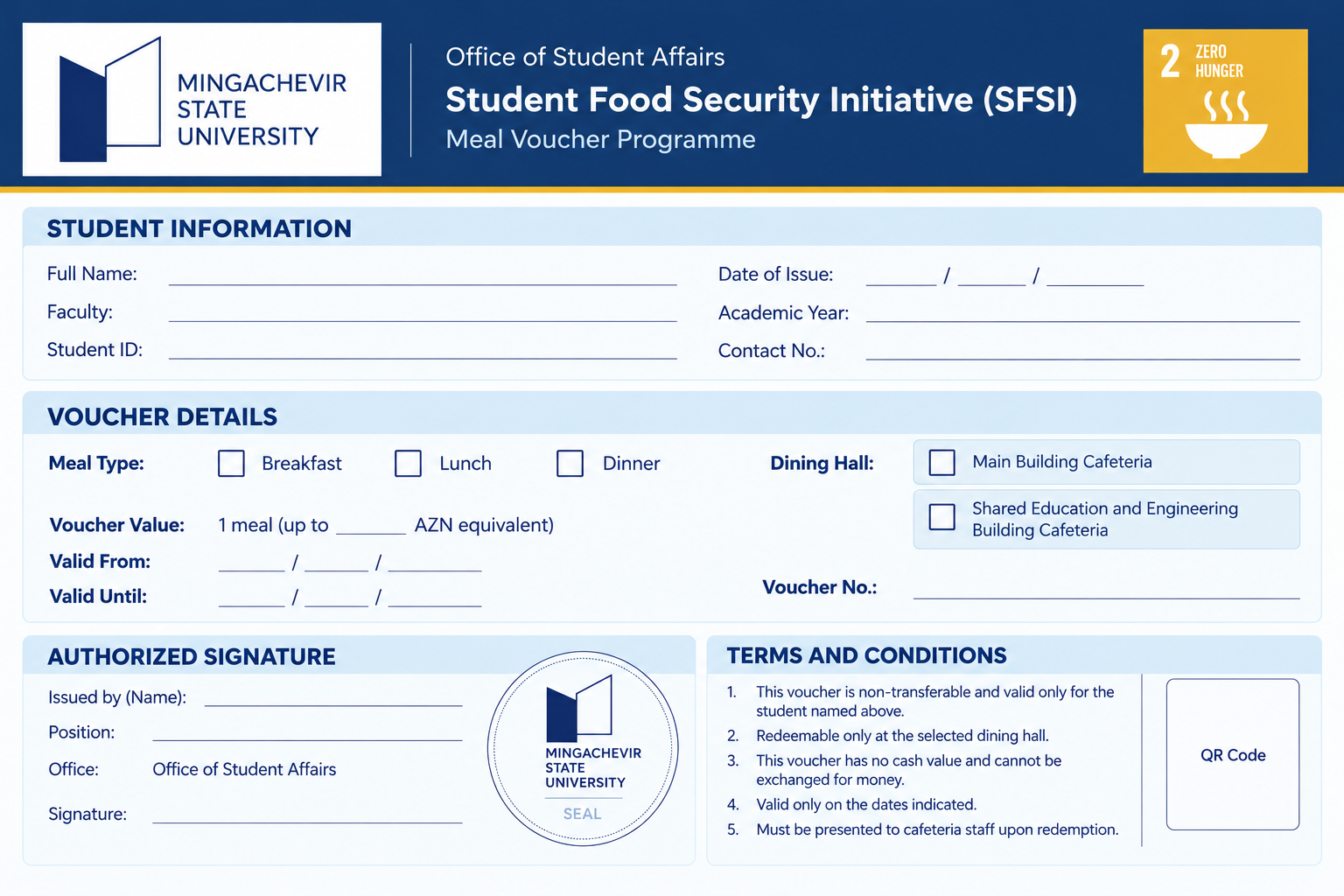 Read more about the article Mingachevir State University Implements a Student Food Accessibility Support Programme